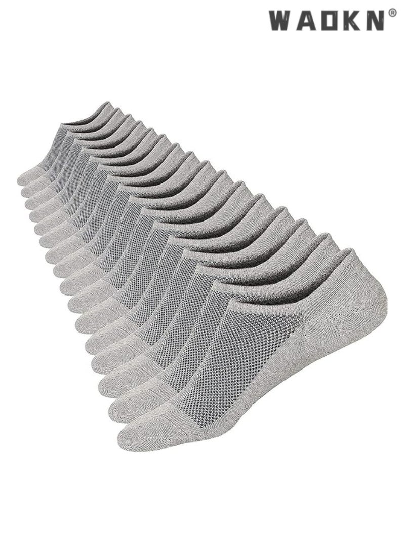 WAOKN Mens Ankle Athletic Socks, Low Cut Breathable Running Socks, Comfort Sports Trainer Socks, Cotton Casual Non-Slip No Show Socks for Men and Women, Invisible Crew Boat Socks, 6Pairs - Image 1