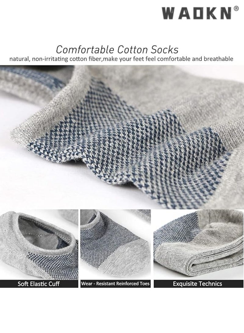 WAOKN Mens Ankle Athletic Socks, Low Cut Breathable Running Socks, Comfort Sports Trainer Socks, Cotton Casual Non-Slip No Show Socks for Men and Women, Invisible Crew Boat Socks, 6Pairs - Image 3
