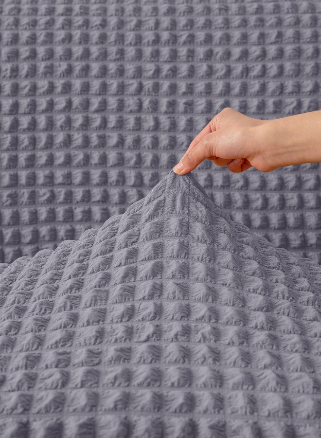 ايست من نون غطاء أريكة قابل للتمدد 3D فقاعات، قماش ناعم - رائع لحماية الأثاث - مقعد واحد (80-110 سم) - لون رمادي - Image 3