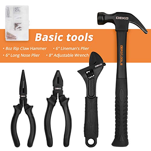 DEKOPRO 218-Piece General Household Hand Tool kit, Professional Auto Repair Tool Set for Homeowner, General Household Hand Tool Set with Plier, Screwdriver Set, Socket Set, with Portable Storage Case - Image 4