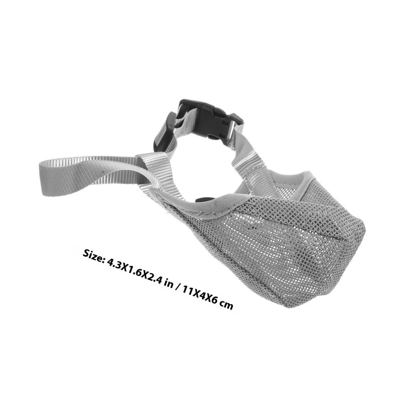 Breathable Mesh Dog Muzzle Anti Biting Soft Portable Mouth Protector For Large Dogs Grey Xs - Image 3