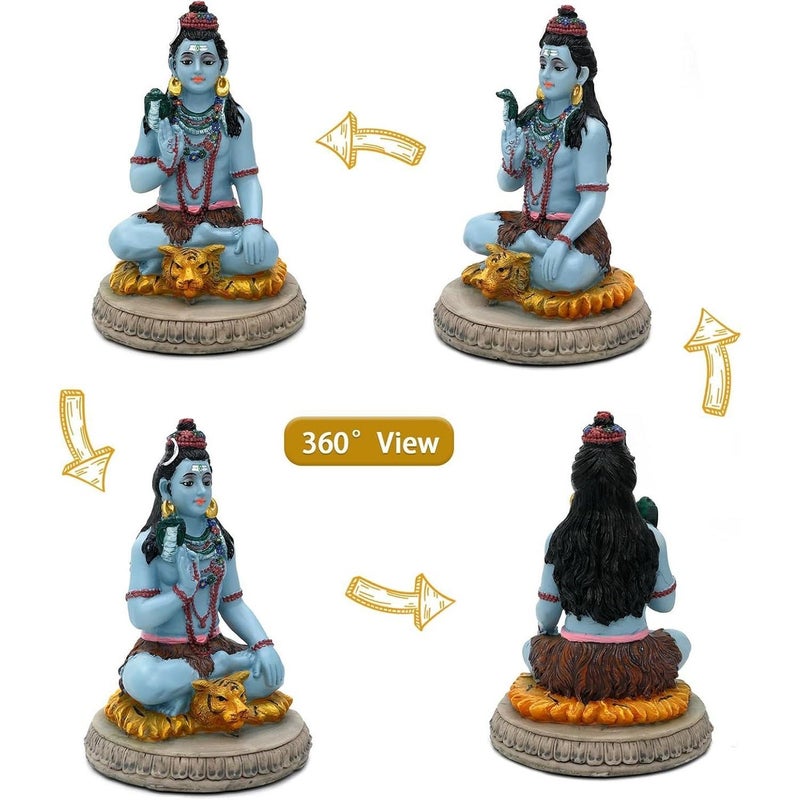 alikiki Hindu God Lord Shiva Statue - 5.7”H Shiva Idol Murti Pooja Item Puja Diwali Gifts for Indian Wedding Baby Shower Housewarming Gifts Altar Meditation Yoga Room Spiritual Decor - Image 2