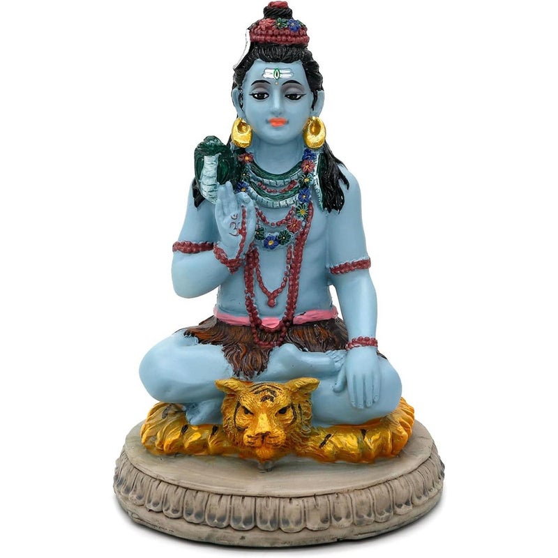 alikiki Hindu God Lord Shiva Statue - 5.7”H Shiva Idol Murti Pooja Item Puja Diwali Gifts for Indian Wedding Baby Shower Housewarming Gifts Altar Meditation Yoga Room Spiritual Decor - Image 1