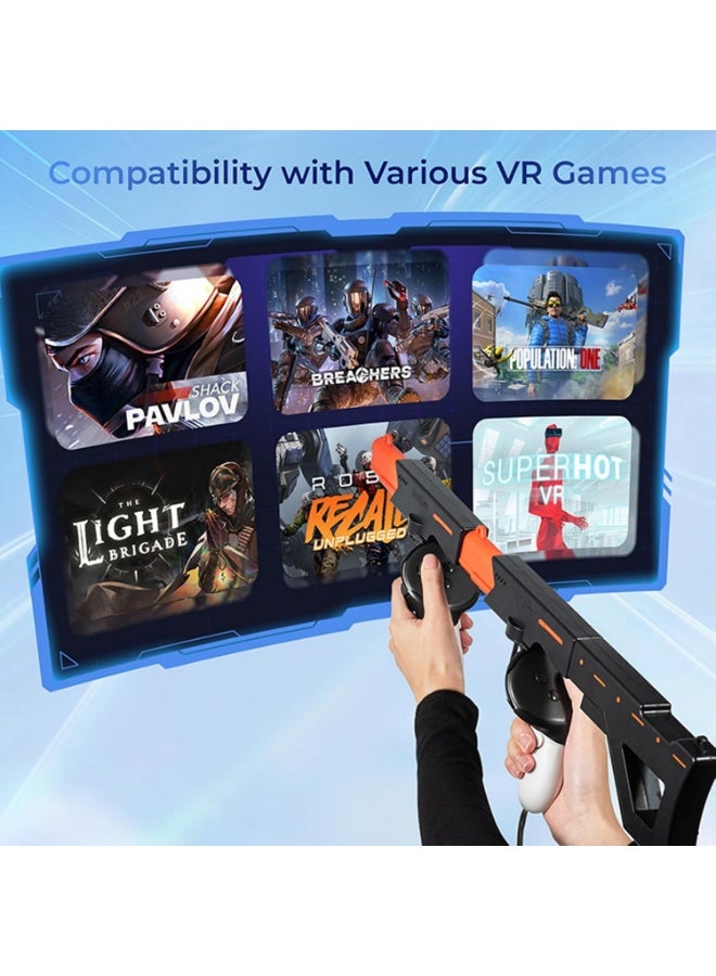 STARTRC GAMES Magnetic VR Machine Gun/Pistol Model Controller Holder for Meta Quest 3S / Quest 3 Handle Quick Release Gunstock Bracket Stand for Oculus Quest 3S Shooting Game Accessories(White) - Image 4