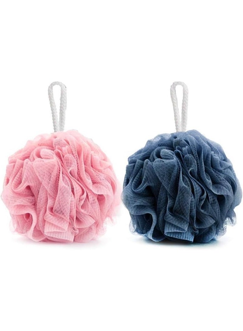 MOMENT MOMENT 2 Pack Loofah Bath Sponge, Bath Sponge Soft Mesh Shower Puff Loofah for Men, Exfoliating Body Scrubber for Women, Shower Accessories - Image 1