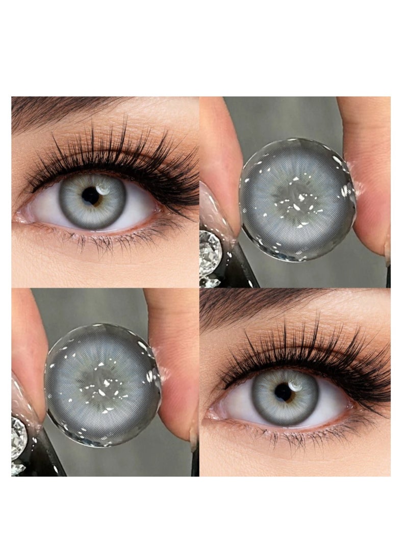 عين كي اس اس عدسات كازابلانكا اللاصقة التجميلية السنوية للجنسين، لون رمادي، مجموعة تكبير مع علبة - Image 3