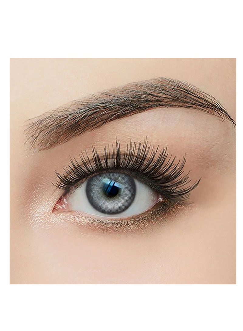 عين كي اس اس عدسات كازابلانكا اللاصقة التجميلية السنوية للجنسين، لون رمادي، مجموعة تكبير مع علبة - Image 2