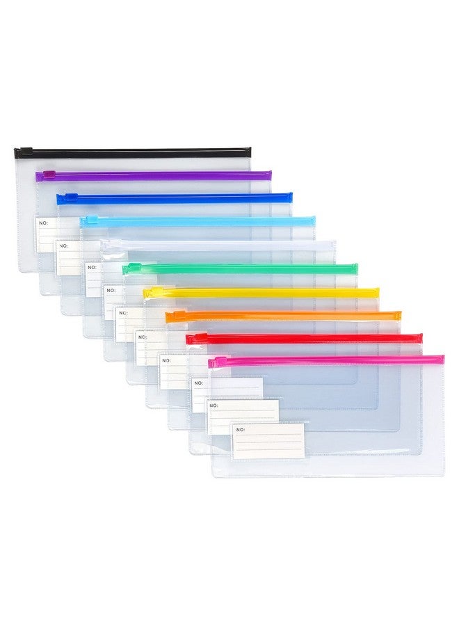 Tamaki 10 Pack Zipper Plastic Envelopes, Small Plastic Envelopes, A6 Size For Pencil Case Bulk, Bill Bag, 10 Color (9X4.7 Inch)  - Image 2