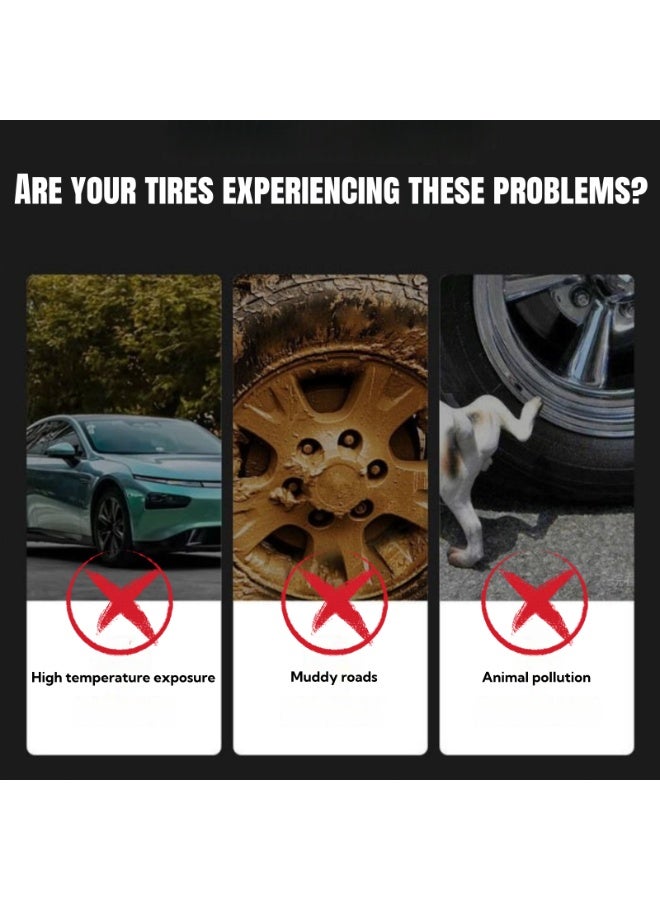 نوفولان مجموعة فرشاة وضع تلميع الإطارات، فرشاة إسفنجية مكونة من 3 قطع لتشميع وتلميع الإطارات، أداة تنظيف السيارة المثالية مع غطاء، لتلميع الإطارات، والتفاصيل، والحفاظ على مظهر السيارة - Image 3