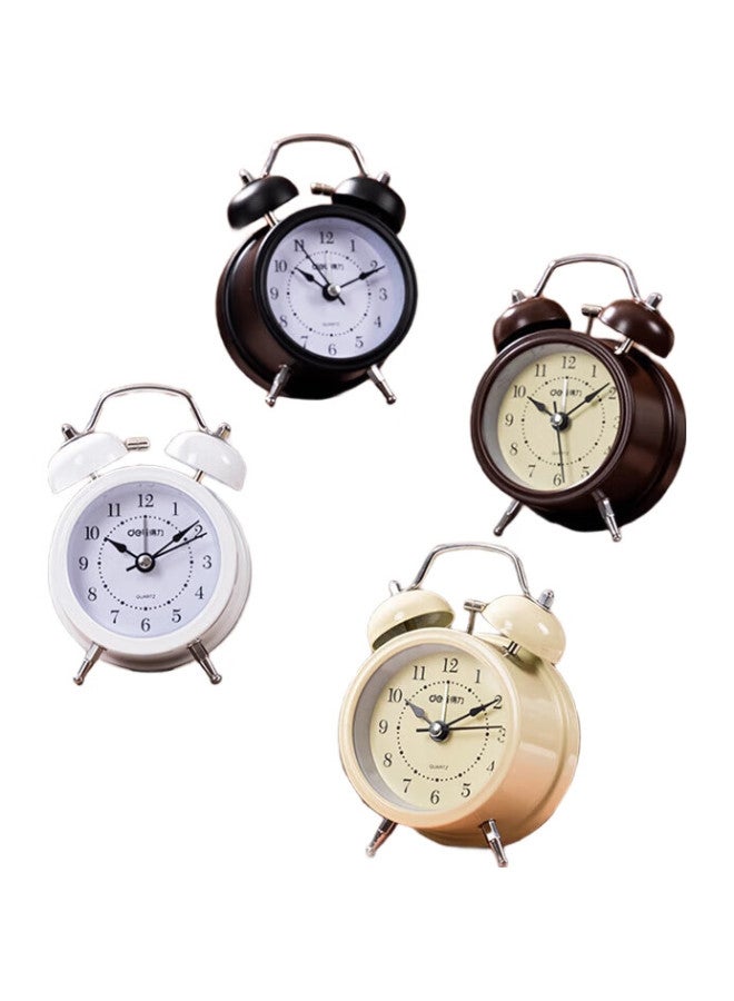 Deli Mini Retro Mechanical Alarm Clock, Low Noise, Luminous, Bedroom Bedside Alarm, Children'S Student Enlightenment Alarm, Yellow 9024 - Image 3