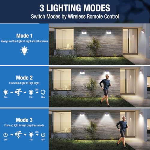 Peasur Solar Lights Outdoor Waterproof [12 Packs/140 LEDs], 3 Lighting Modes Solar Motion Sensor Light Outdoor, Ultra Bright Security Lights Outdoor Solar Lights for Outside Fence Patio Deck[Brown] - Image 3