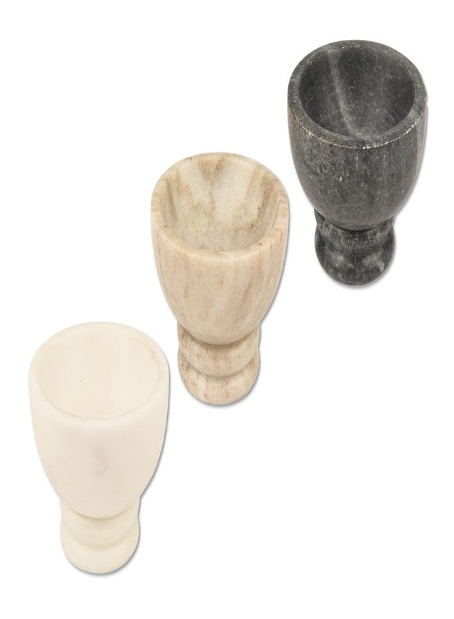 Cruiser’s Cache Cruiser’s Caché Marble Salt and Spice Cellars or Dipping Bowls with Gold Spoons | Set of 3 - Image 2