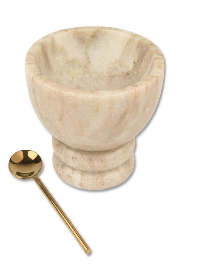 Cruiser’s Cache Cruiser’s Caché Marble Salt and Spice Cellars or Dipping Bowls with Gold Spoons | Set of 3 - Image 4