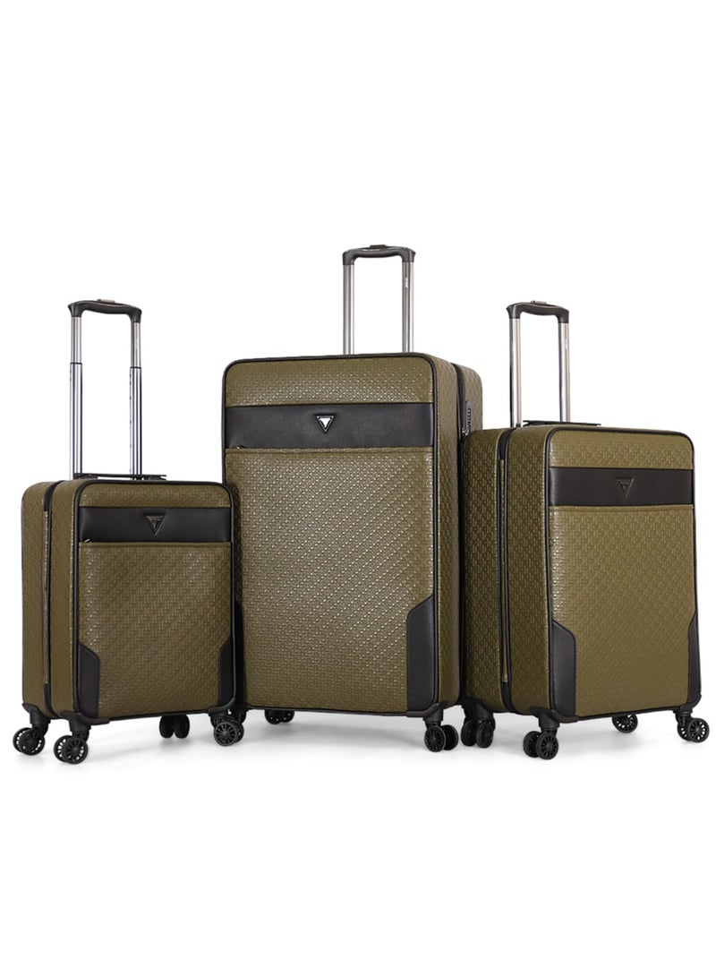 Guess Premium 3-Piece Softside Trolley Luggage Set with TSA Lock & 360° Spinner Wheels - Image 1