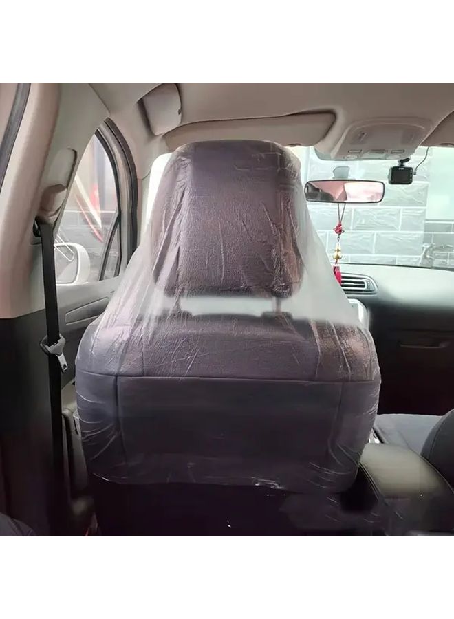 Transparent White Disposable Car Seat Covers 10pcs Thick Sponge Filled Easy Clean - Image 4