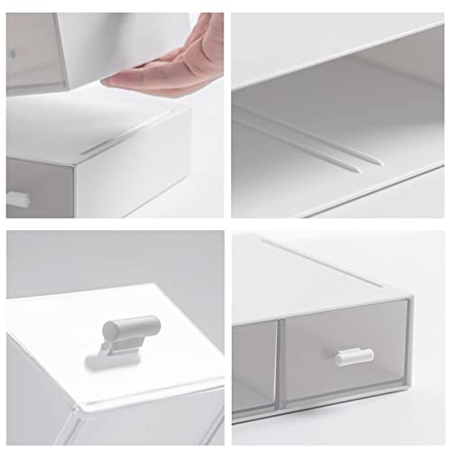 kulusion Desk Organizer-3 Tier Stackable Storage Drawers with 6 Compartments White Compact Desk Storage Drawers Great for Makeup Storage Bathroom Organization Accessories Etc (White) - Image 4