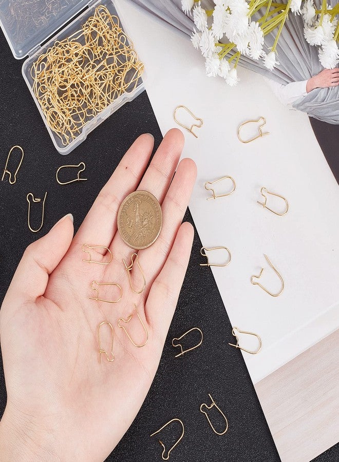 CREATCABIN 1 Box 100pcs Kidney Ear Wires 18K Gold Plated U-Shaped Earring Hooks Earring Components Long Dangle Earrings DIY Jewellery Making 9 x 19mm - Image 3