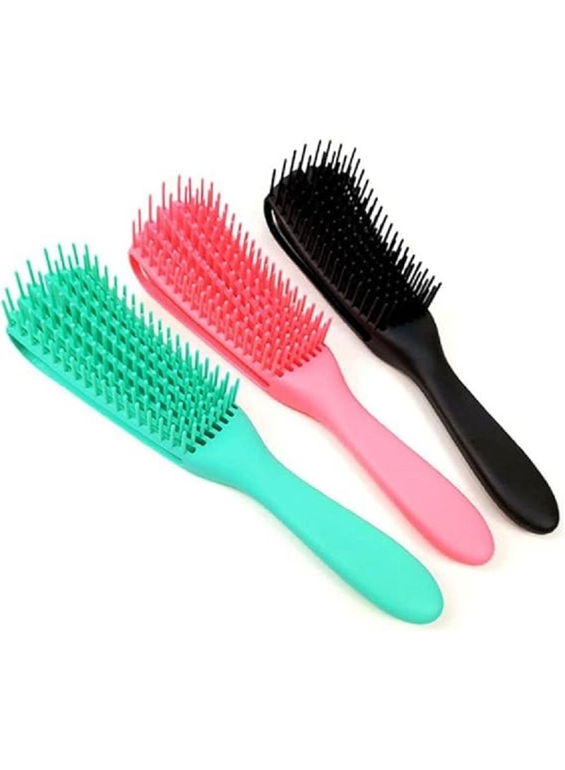 Anti-Static Hair Brush, Anti-Knot Massage Comb Detangling Hair, Pain-Free Hair Straightener Brush for Women Men Kids, Long, Thick, Curly - Multi Color - Image 2