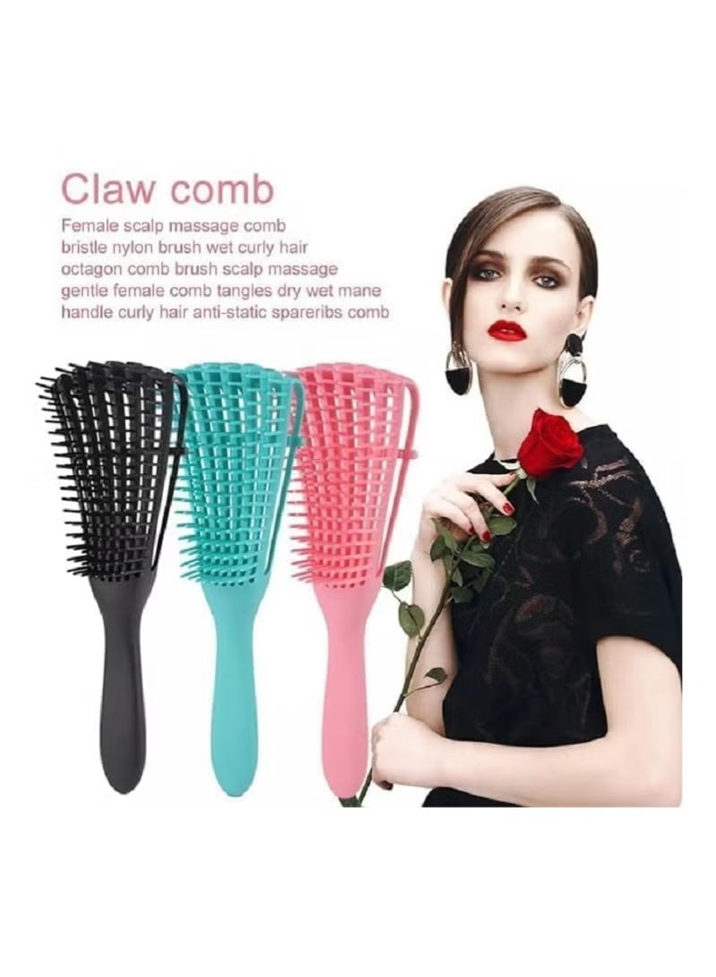 Anti-Static Hair Brush, Anti-Knot Massage Comb Detangling Hair, Pain-Free Hair Straightener Brush for Women Men Kids, Long, Thick, Curly - Multi Color - Image 4