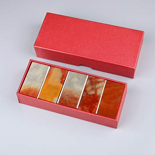 Semli 5 PCSSet Chinese Name Chop Chinese Blank Stone Seal Carving Stamp for Painting Calligraphy Engraving Material