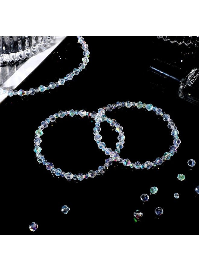 سوريو 1000 قطعة من الخرز الزجاجي الكريستالي لصنع المجوهرات، خرز ملون Ab، خرز كريستالي من Briolette Rondelle، خرز كريستالي ذو جوانب ذاتية الصنع لأساور وقلادات وقلادات وصناعة المجوهرات وحرف الرياح وأشعة الشمس - Image 3