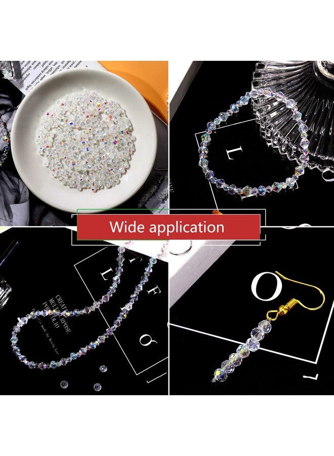 سوريو 1000 قطعة من الخرز الزجاجي الكريستالي لصنع المجوهرات، خرز ملون Ab، خرز كريستالي من Briolette Rondelle، خرز كريستالي ذو جوانب ذاتية الصنع لأساور وقلادات وقلادات وصناعة المجوهرات وحرف الرياح وأشعة الشمس - Image 4