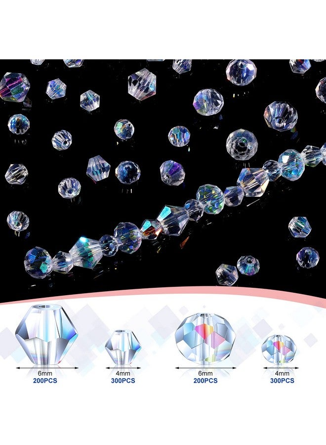 سوريو 1000 قطعة من الخرز الزجاجي الكريستالي لصنع المجوهرات، خرز ملون Ab، خرز كريستالي من Briolette Rondelle، خرز كريستالي ذو جوانب ذاتية الصنع لأساور وقلادات وقلادات وصناعة المجوهرات وحرف الرياح وأشعة الشمس - Image 2