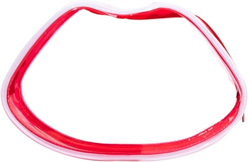 Red PVC Travel Cosmetic Pouch Transparent Toiletry Bag for Business Trips Camping - Image 1