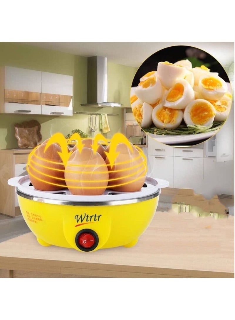 Wtrtr طباخة بيض كهربائية متعددة الوظائف مع خاصية إيقاف التشغيل التلقائي، غلاية بيض 7 بيضات، أدوات طهي بالبخار، أدوات مطبخ، إفطار - Image 2