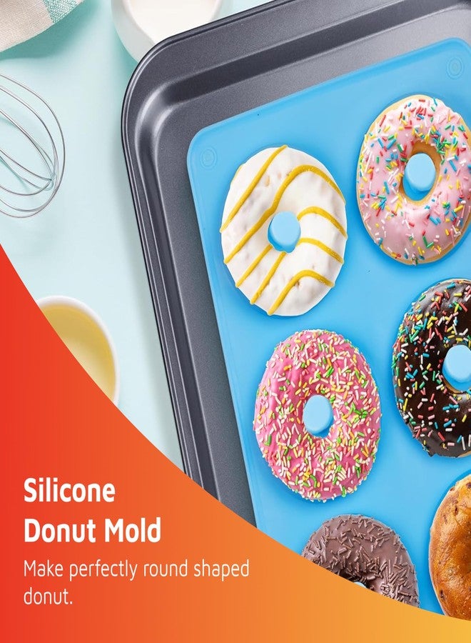 HOTPOP Silicone Donut Molds for Baking - Set of 2 Nonstick Pans (Red, Blue), Makes 12 Donuts - Flexible, Reusable, Dishwasher Safe Molds for Oven - Perfect Donut Mold for Baking Sheets - Image 2
