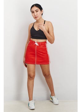 adidas Originals Women Regular Fit Drawstring Outdoor Skirts, Red  - Image 3