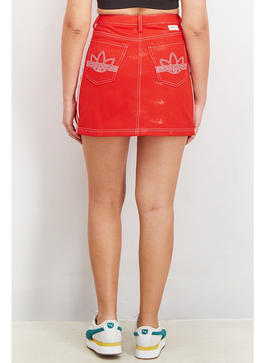 adidas Originals Women Regular Fit Drawstring Outdoor Skirts, Red  - Image 4