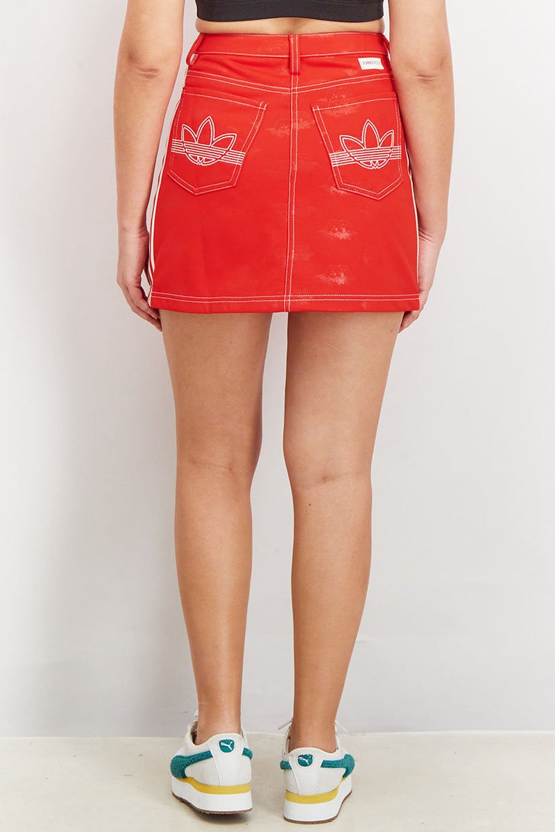 adidas Originals Women Regular Fit Drawstring Outdoor Skirts, Red - Image 4