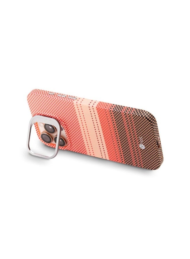 YNOT iPhone 13 Kevlar Fiber Case with MagSafe and Stand - Orange Carbon - Image 4