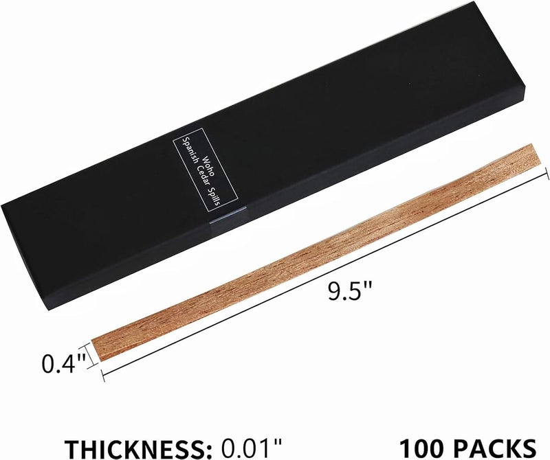WOHO 120 Packs Spanish Cedar Cigar Lighter Cedar Wood Spills Strips Sticks, Cigar Matches for Cigar Lighting, Pipe Smoking Accessories and Humidor for Tupperdor Cigar Box Tray Jar and Case(0.01"Thick) - Image 4