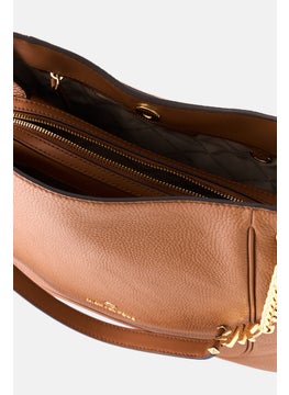 Michael Kors Women Brand Logo  Shoulder Bag 27 H x 34  L x 12 W cm, Brown  - Image 3