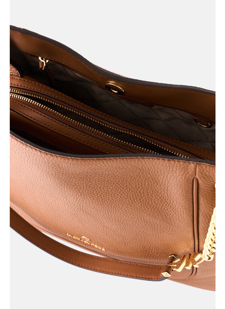 Michael Kors Women Brand Logo  Shoulder Bag 27 H x 34  L x 12 W cm, Brown  - Image 3