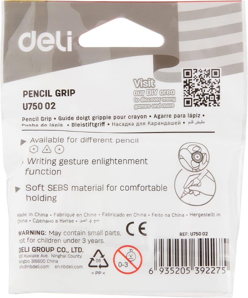 Deli EU75002 Soft Rubber Pencil Grip Set for Comfortable Writing - Image 2