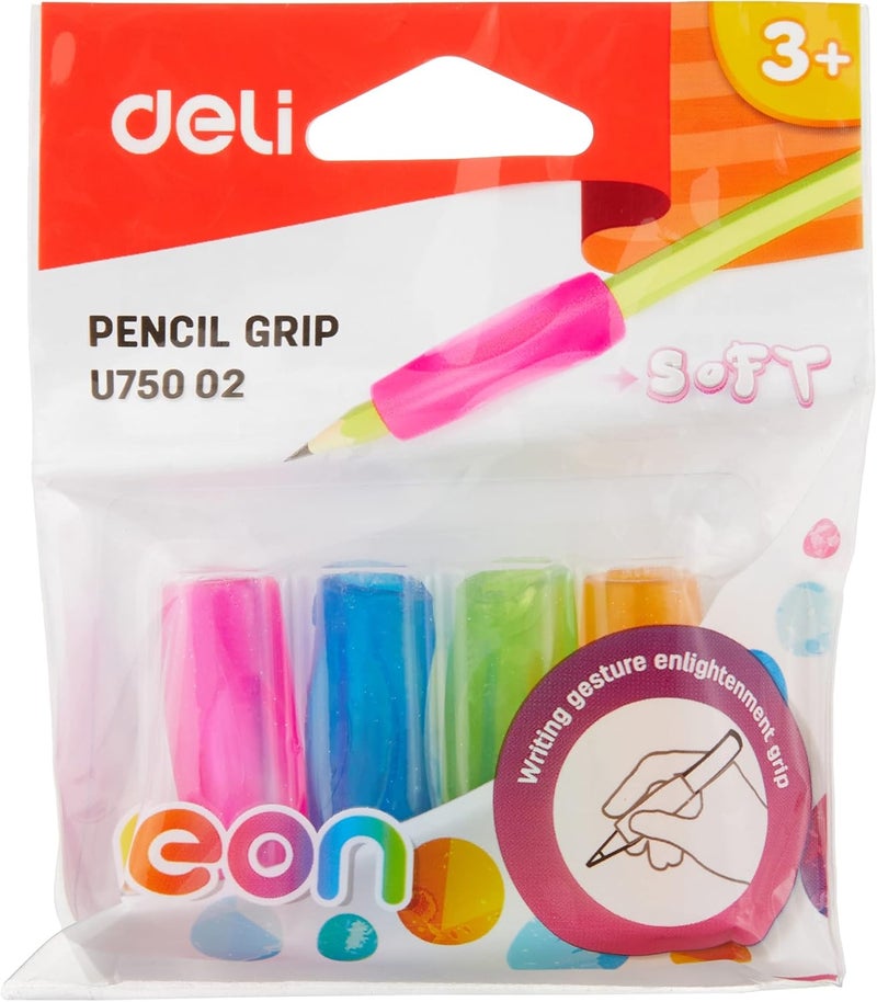 Deli EU75002 Soft Rubber Pencil Grip Set for Comfortable Writing - Image 1