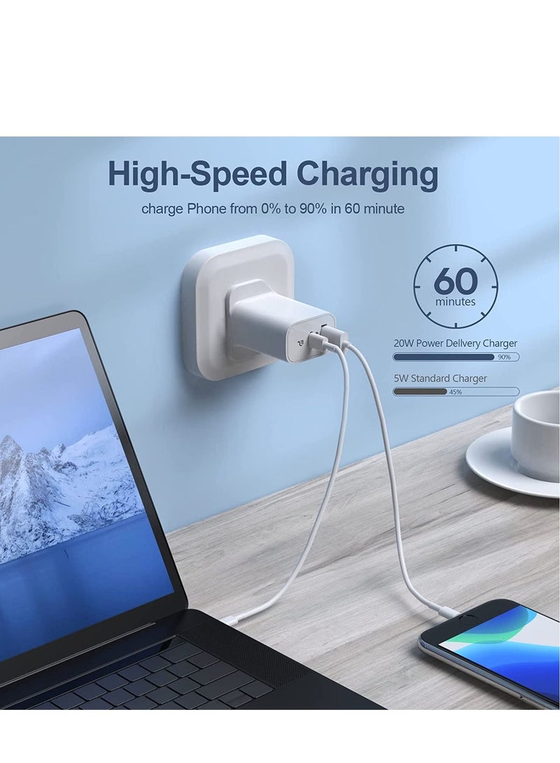 Jmary USB Charger, Jmary 30W Wall Charger, Dual Port USB C Charger PD3.0 Fast Charging Adapter for i phone 14/14Pro/13/13 Pro/12/12 Mini/12 Pro/12 Pro Max/11 Pro Max iPad Pro - Image 4