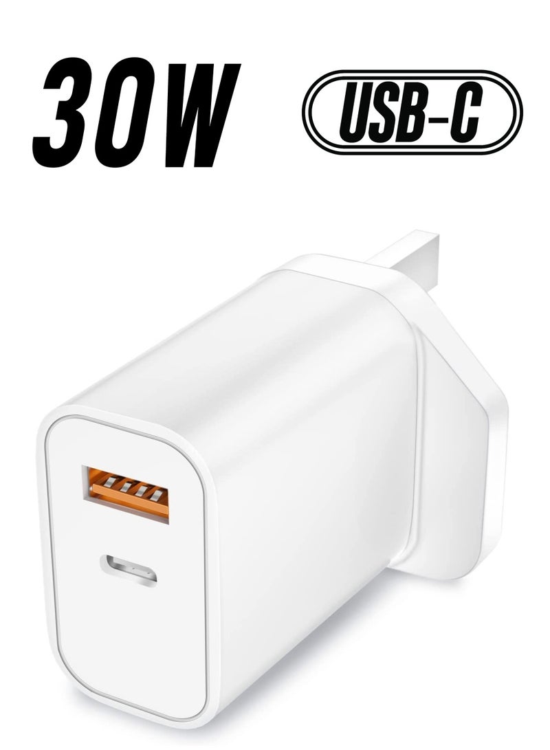 Jmary USB Charger, Jmary 30W Wall Charger, Dual Port USB C Charger PD3.0 Fast Charging Adapter for i phone 14/14Pro/13/13 Pro/12/12 Mini/12 Pro/12 Pro Max/11 Pro Max iPad Pro - Image 1
