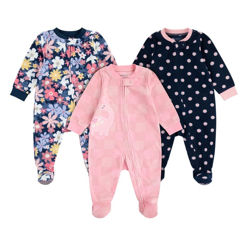 HUGGIES 3-Pack Footed Fleece Coverall - Image 1