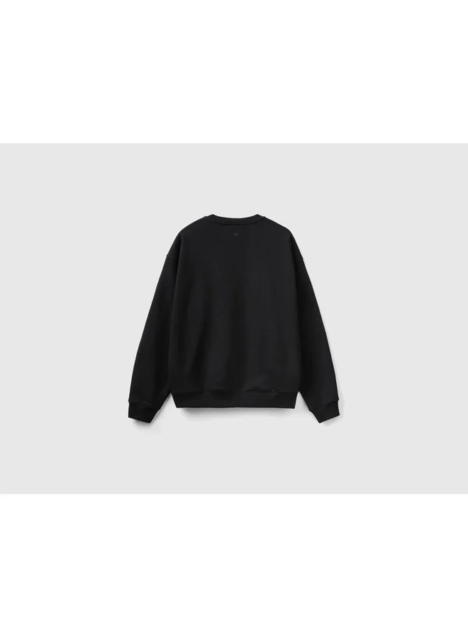 UNITED COLORS OF BENETTON Cotton Sweatshirt With Bunny Print