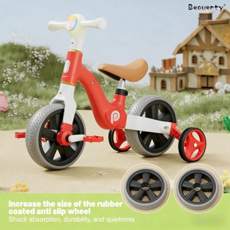 tricycle for outdoor play, steel frame, red finish, adjustable seat and handlebars for growing toddlers aged 1-5 years - Image 3
