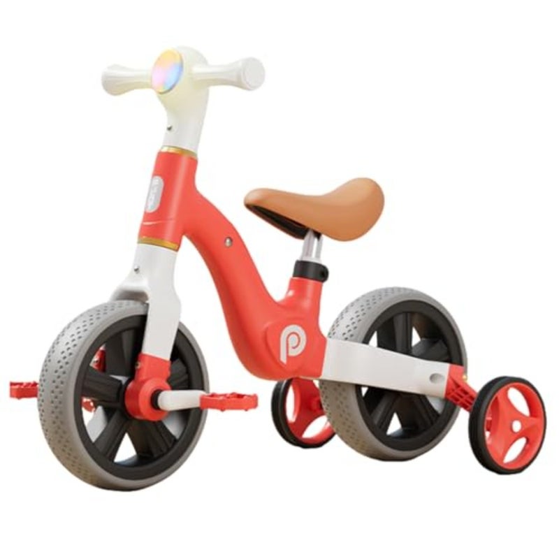tricycle for outdoor play, steel frame, red finish, adjustable seat and handlebars for growing toddlers aged 1-5 years - Image 1