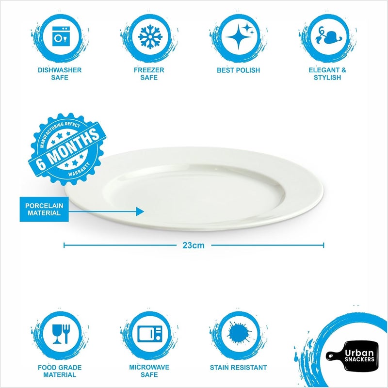 Urban Snackers Winged Dinner Plate 23 Cm White Porcelain Pack of 1 - Image 3