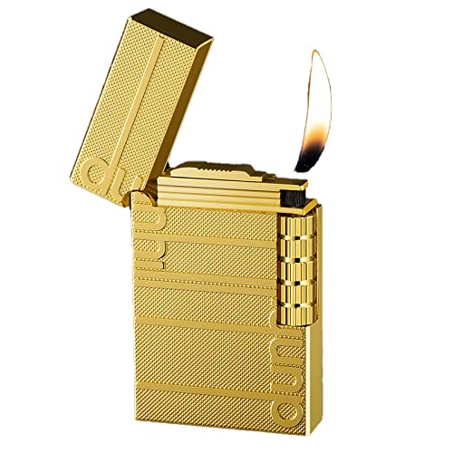 Malisseladi Soft Flame Lighter, Traditional Flame Cigar Lighter with Adjustable Flame Dial, Vertical Ignition Roller, Metal Drawing Lighter - Image 1