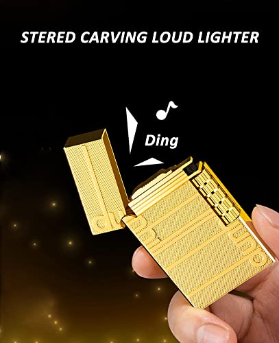 Malisseladi Soft Flame Lighter, Traditional Flame Cigar Lighter with Adjustable Flame Dial, Vertical Ignition Roller, Metal Drawing Lighter - Image 3