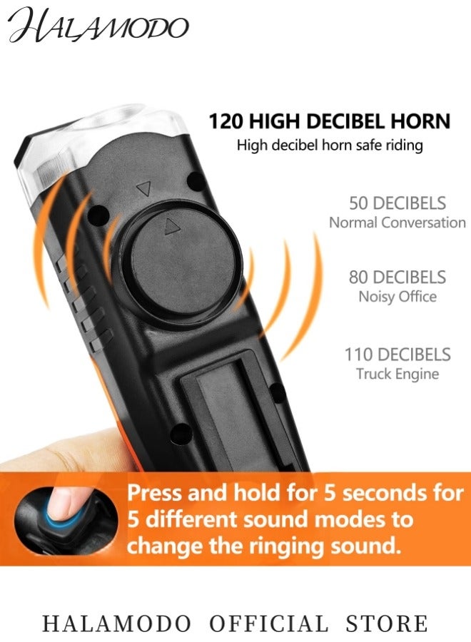 Halamodo Bike Horn Headlight Solar USB Dual Charging Bike Horn Light High Brightness Bike Headlight Waterproof Bike Horn Light Essential Gear for Night Cycling - Image 4