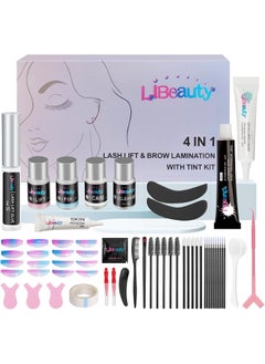 Libeauty Eyelash Lift and Tint Kit Fast Curling Coloring Lash Perm Black Dye Kit With LC Shapes Lash Lifting Pads Suitable for Salon  Home Use
